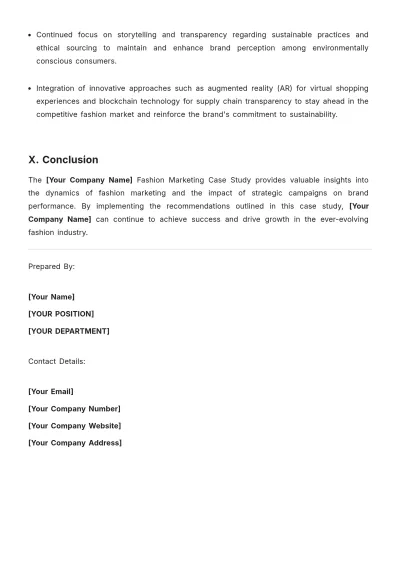Free Fashion Marketing Case Study Template to Edit Online