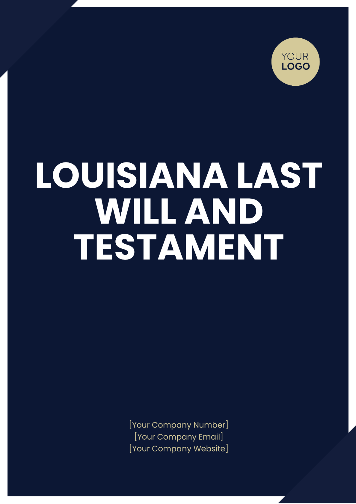 Louisiana Last Will and Testament Template