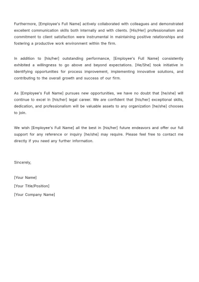 Free Law Firm Experience Letter Template to Edit Online