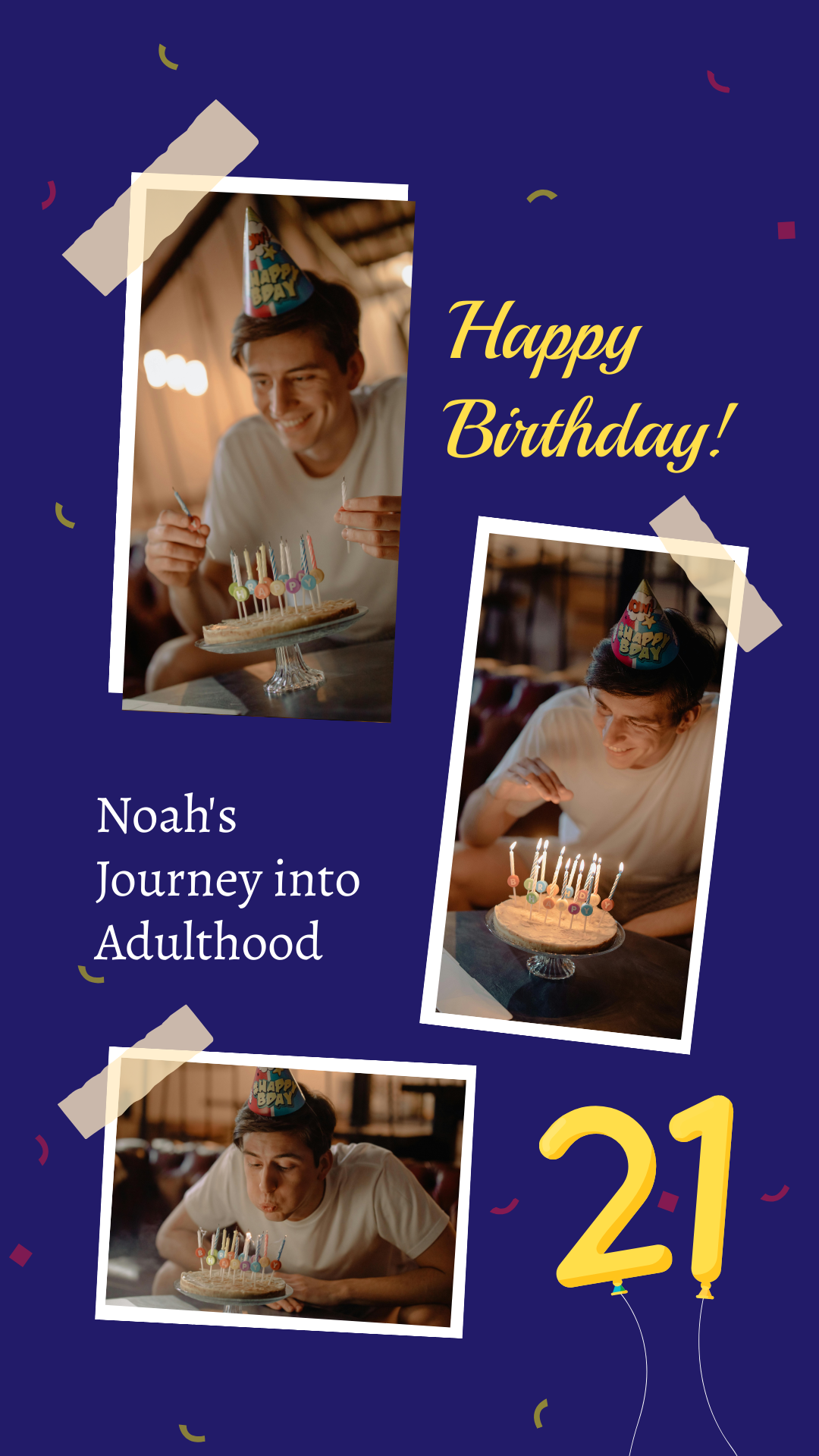 21St Birthday Photo Collage Template