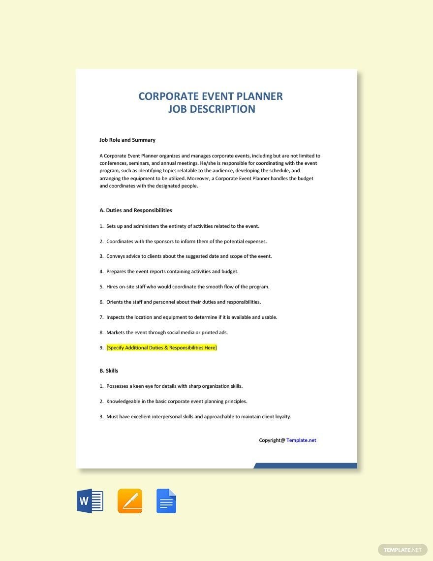 Corporate Event Planner Templates - Documents, Design, Free, Download ...