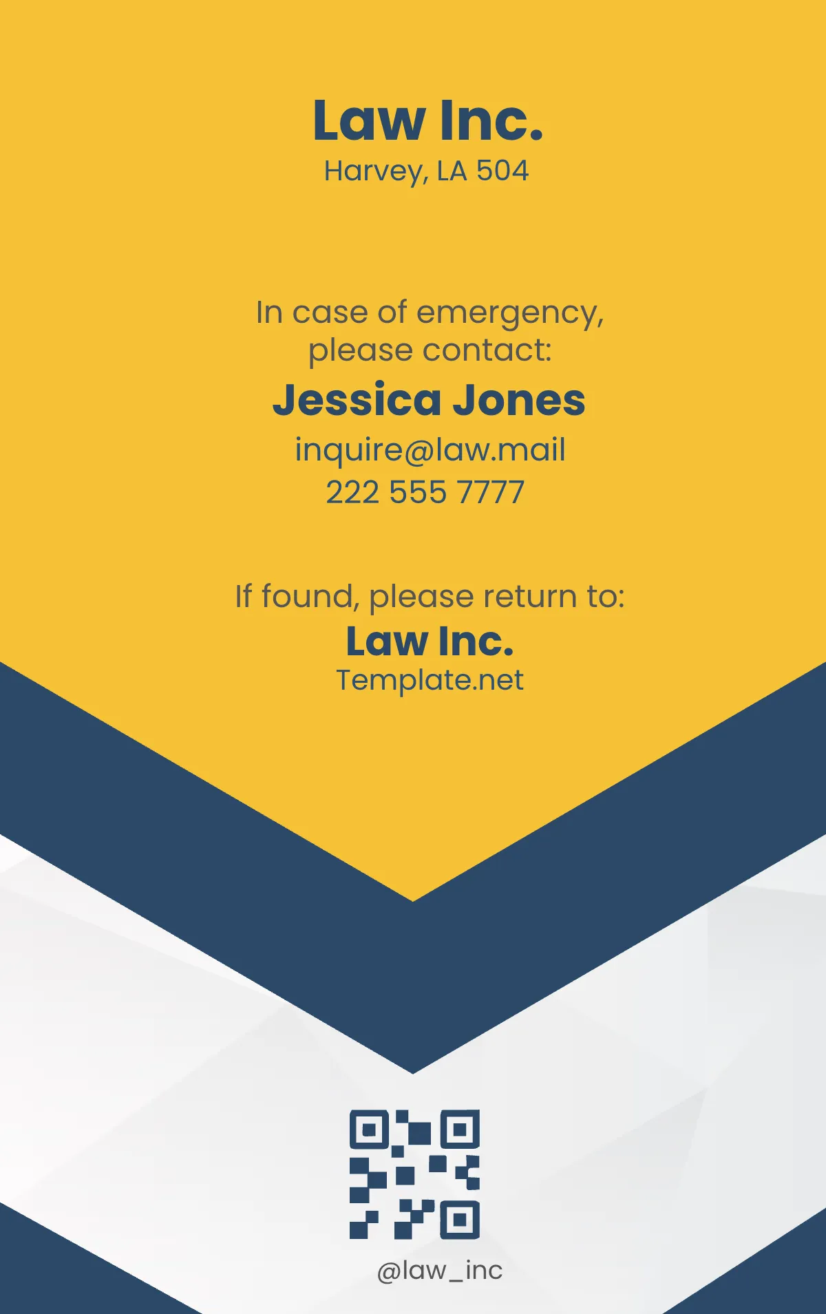 Free Law Firm Senior Counsel ID Card Template to Edit Online