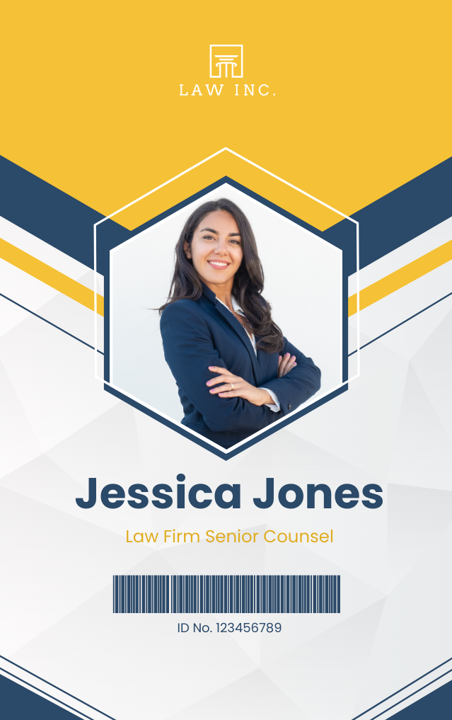 Law Firm Senior Counsel ID Card Template