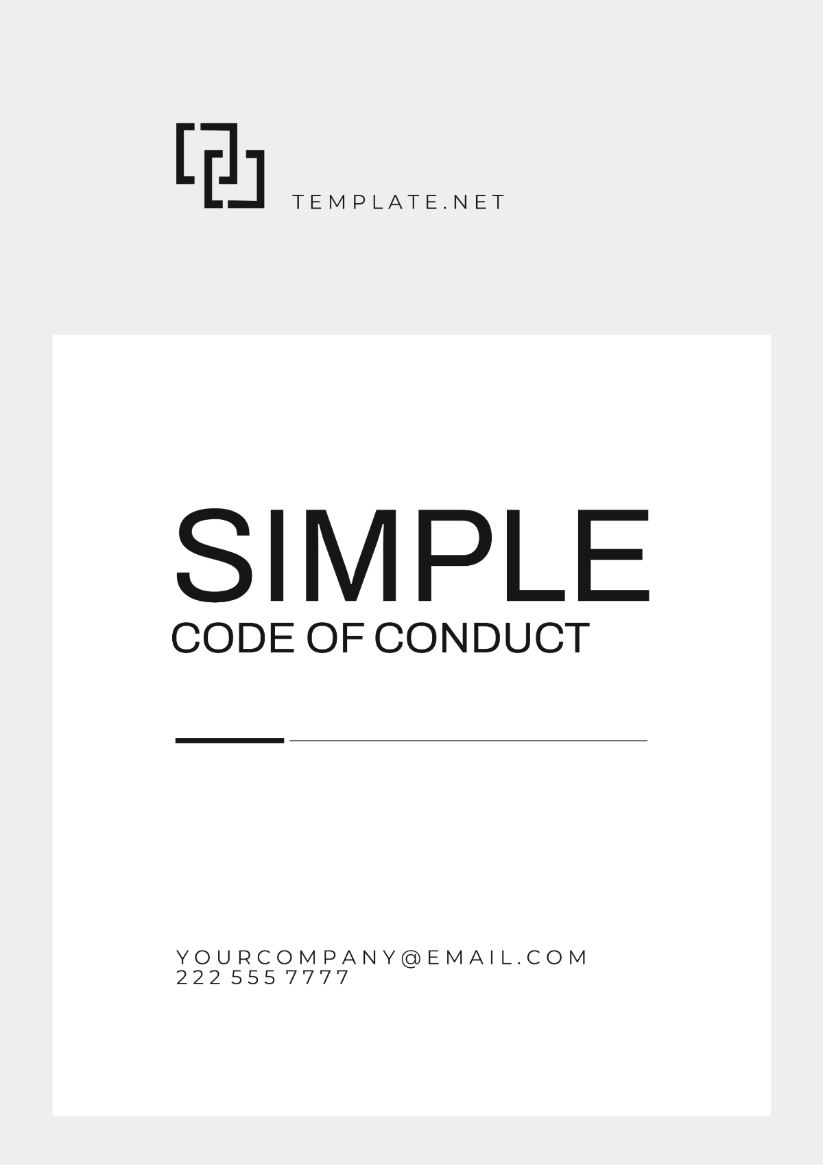 Simple Code of Conduct Template