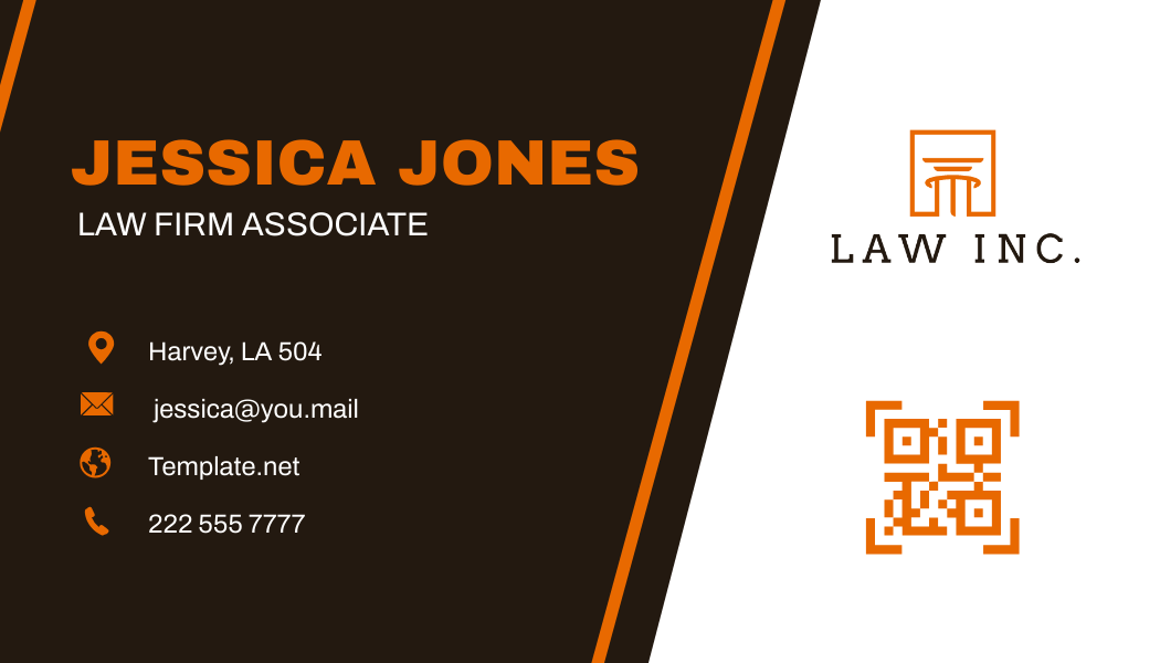 Law Firm Associate Business Card Template
