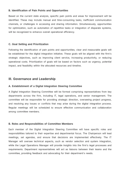 Free Law Firm Digital Integration Procedure Template to Edit Online