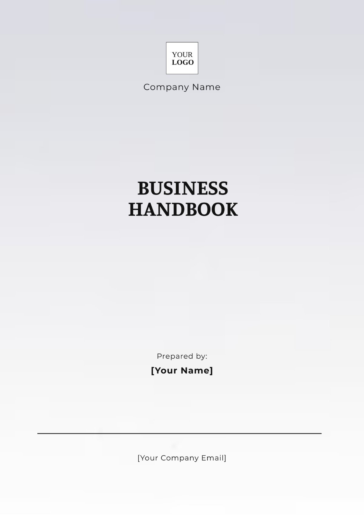 Modern Business Handbook Template - Edit Online & Download