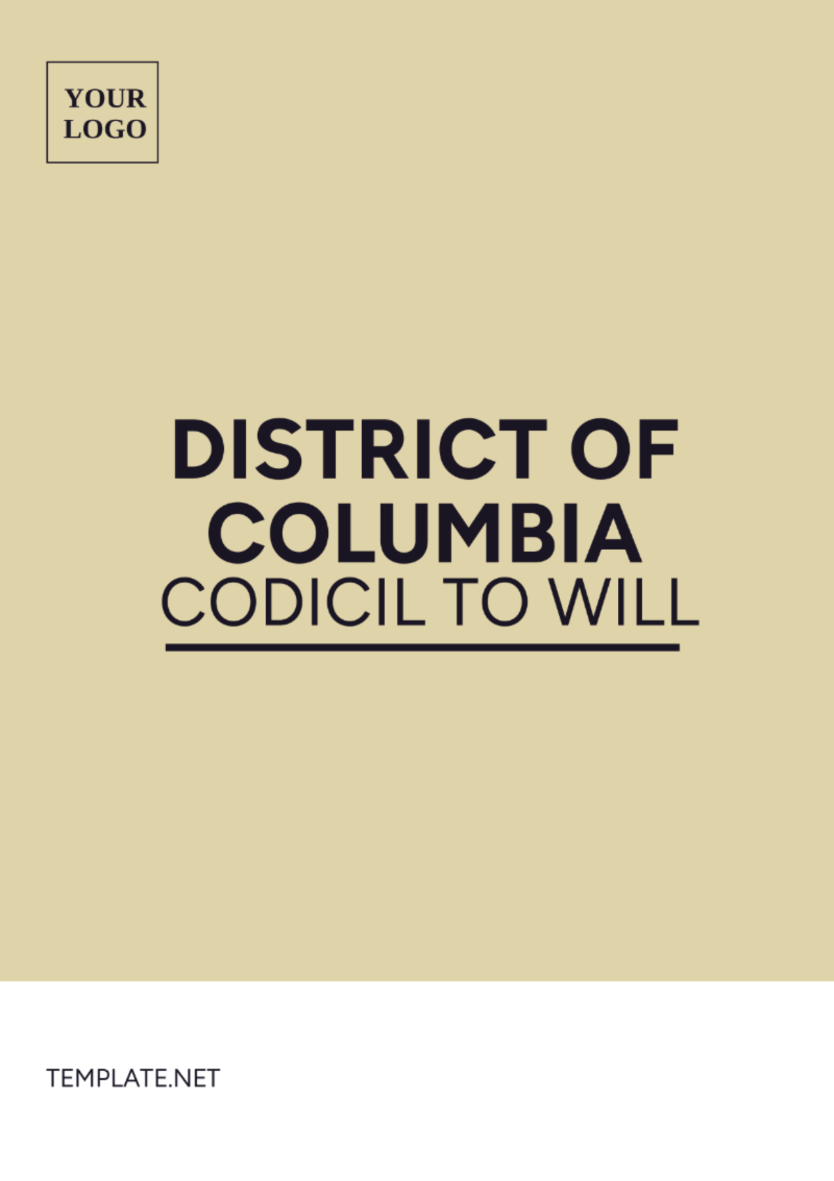 District of Columbia Codicil to Will Template