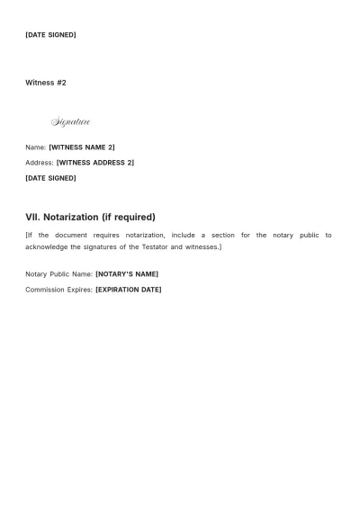 Free District of Columbia Codicil to Will Template to Edit Online