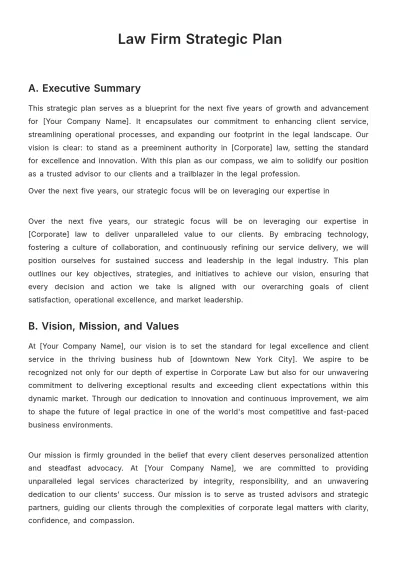 Free Law Firm Strategic Plan Template to Edit Online