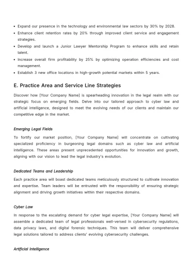 Free Law Firm Strategic Plan Template to Edit Online