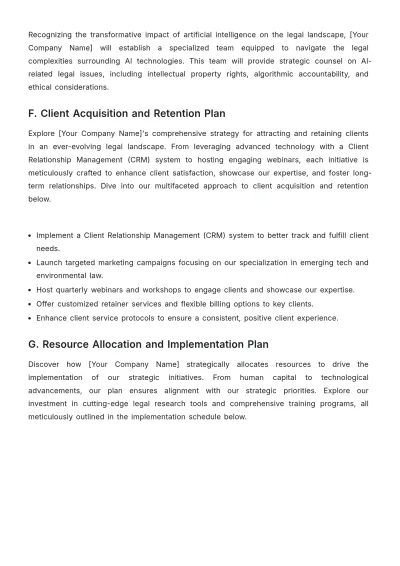 Free Law Firm Strategic Plan Template to Edit Online