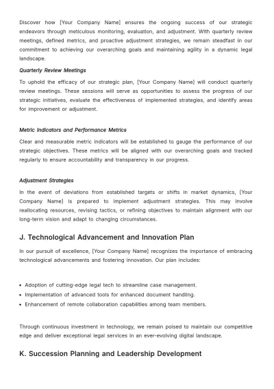 Free Law Firm Strategic Plan Template to Edit Online