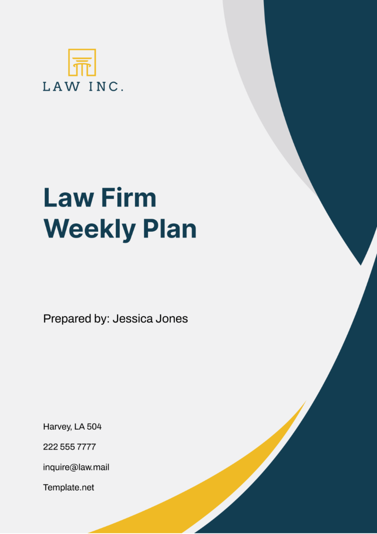 Law Firm Weekly Plan Template - Edit Online & Download