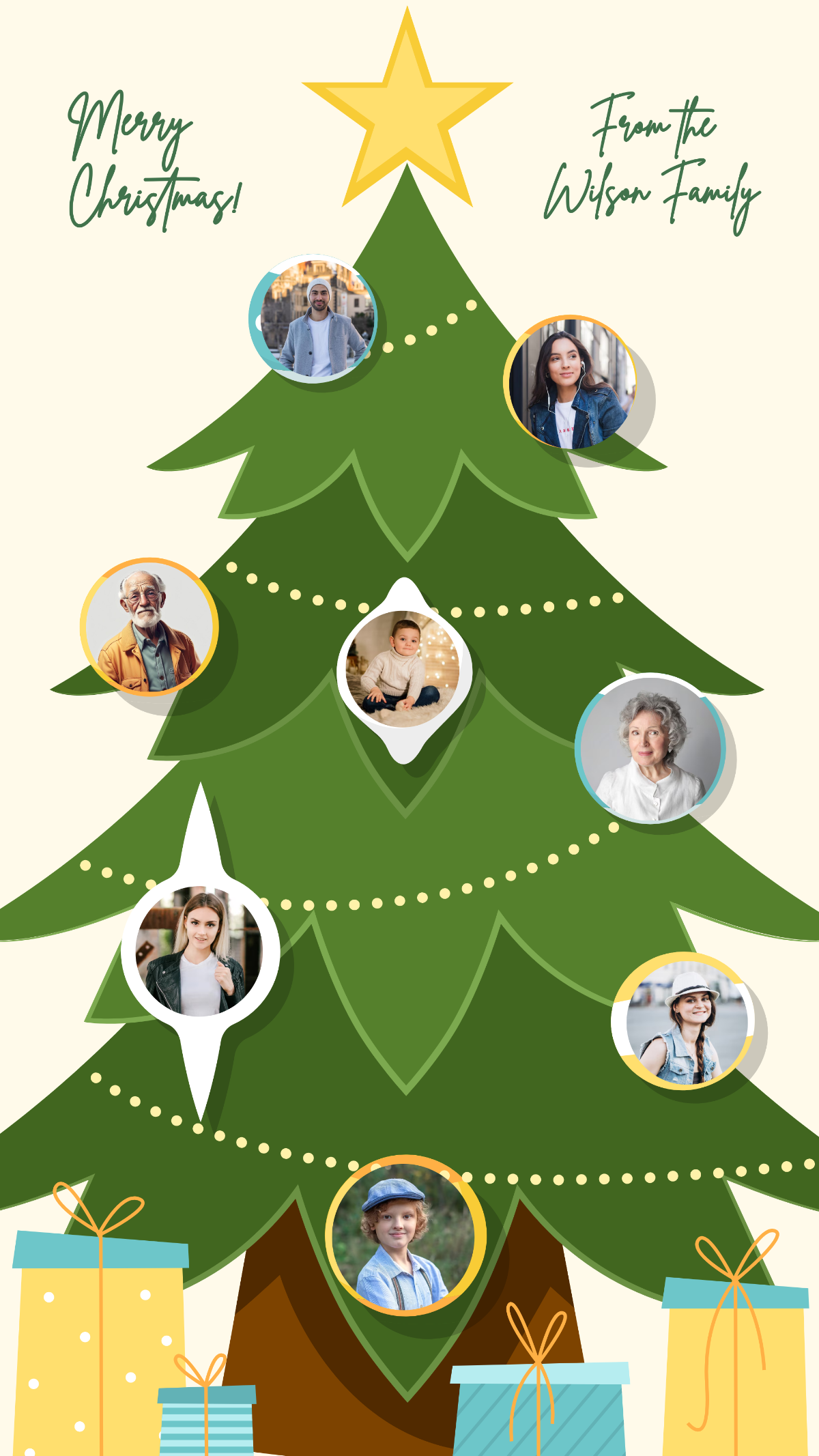 Christmas Tree Photo Collage Template