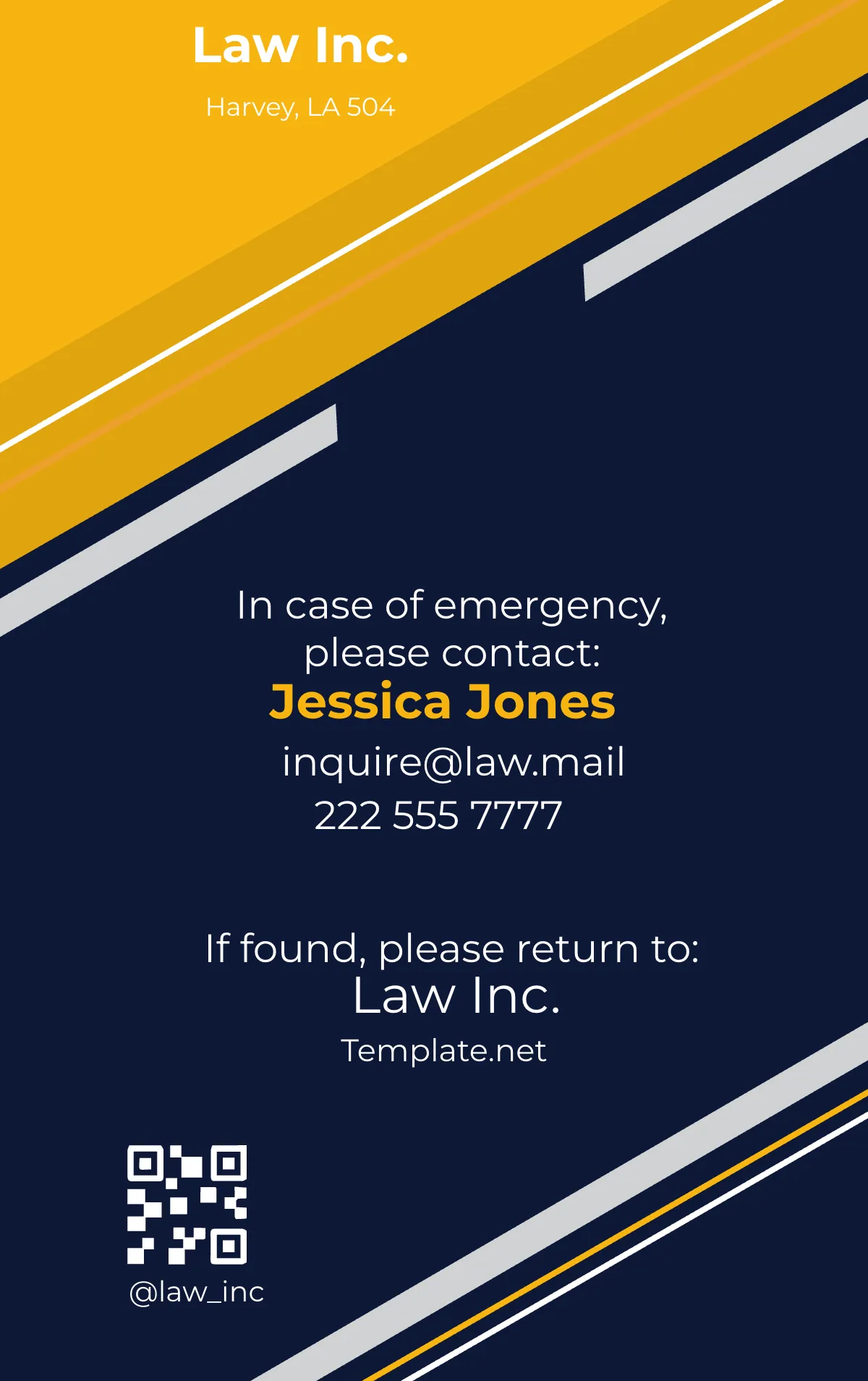 Free Law Firm Criminal Defense Attorney ID Card Template to Edit Online