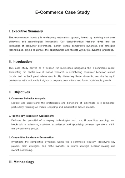 Free E-Commerce Case Study Template to Edit Online