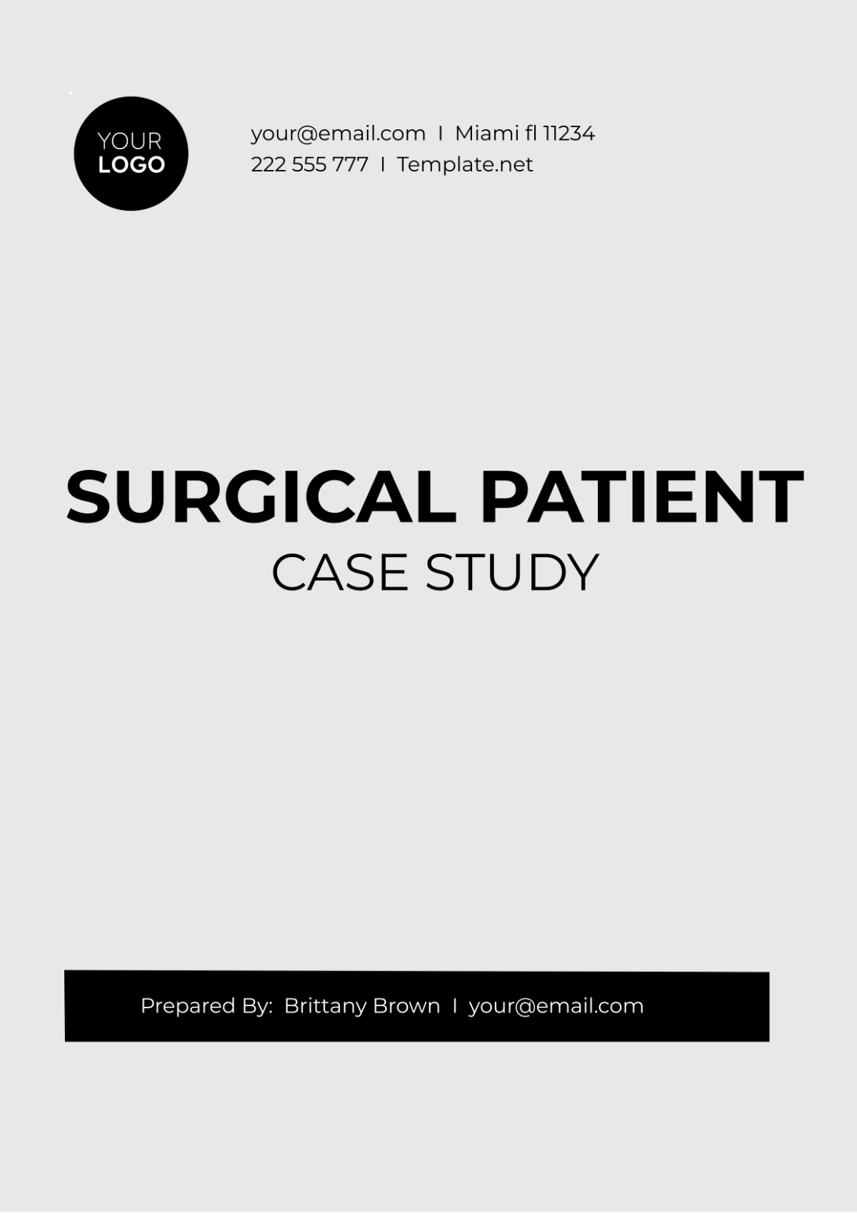 Surgical Patient Case Study Template