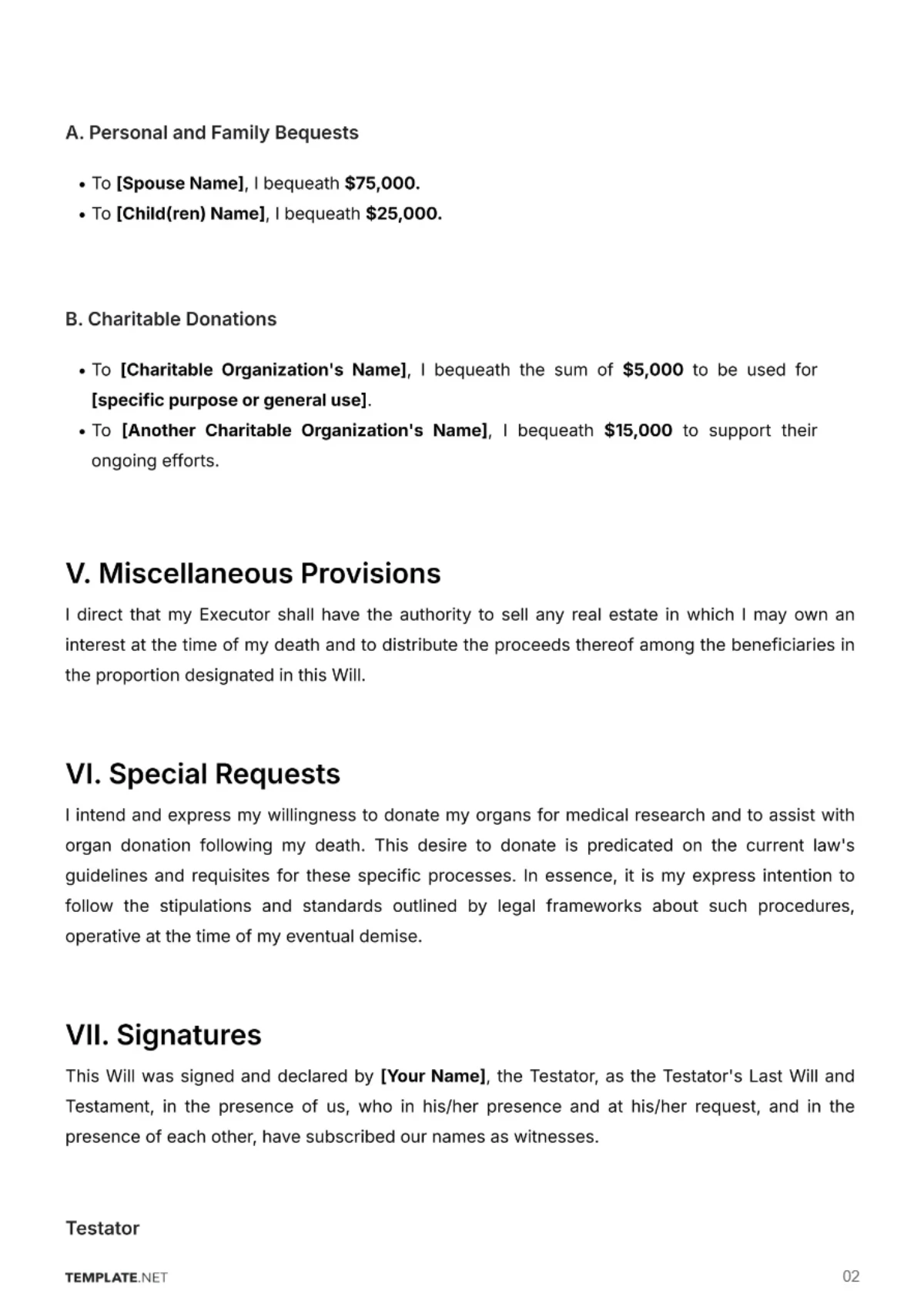 Free Mississippi Last Will and Testament Template to Edit Online
