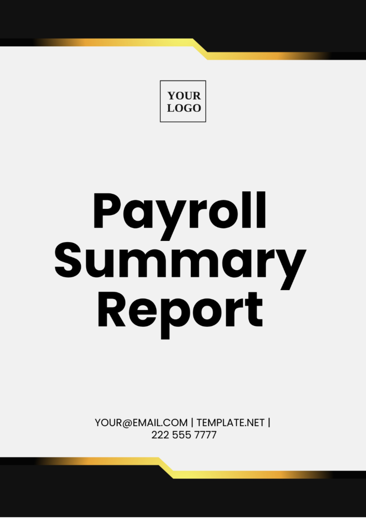 Payroll Summary Report Template