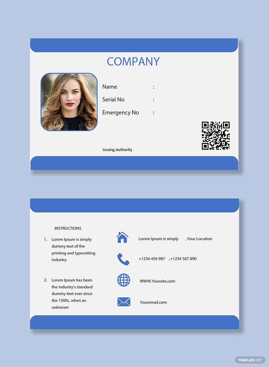 Printable Blank Id Card Template