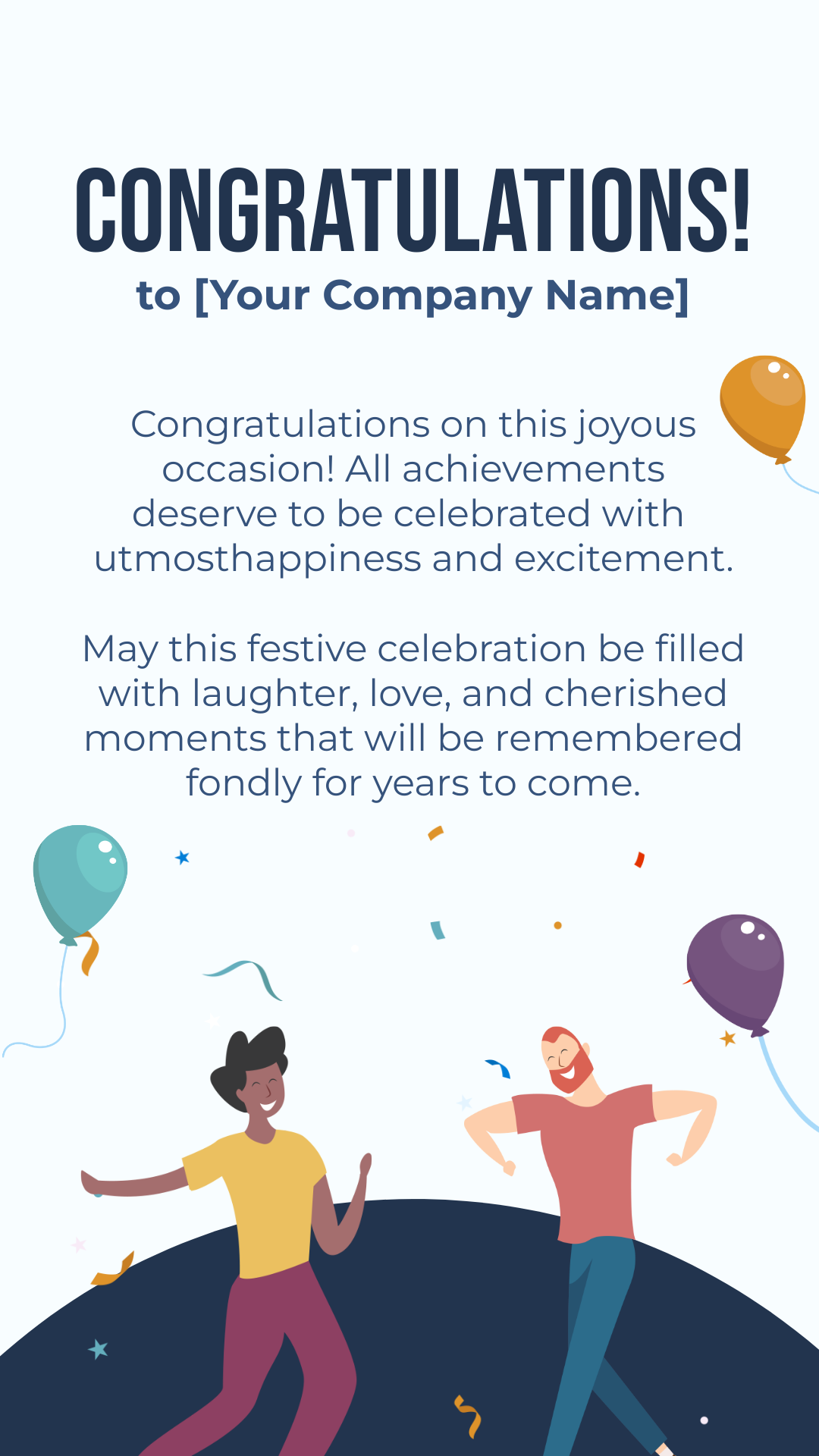 Free Festive Celebration Congratulations Facebook Post
