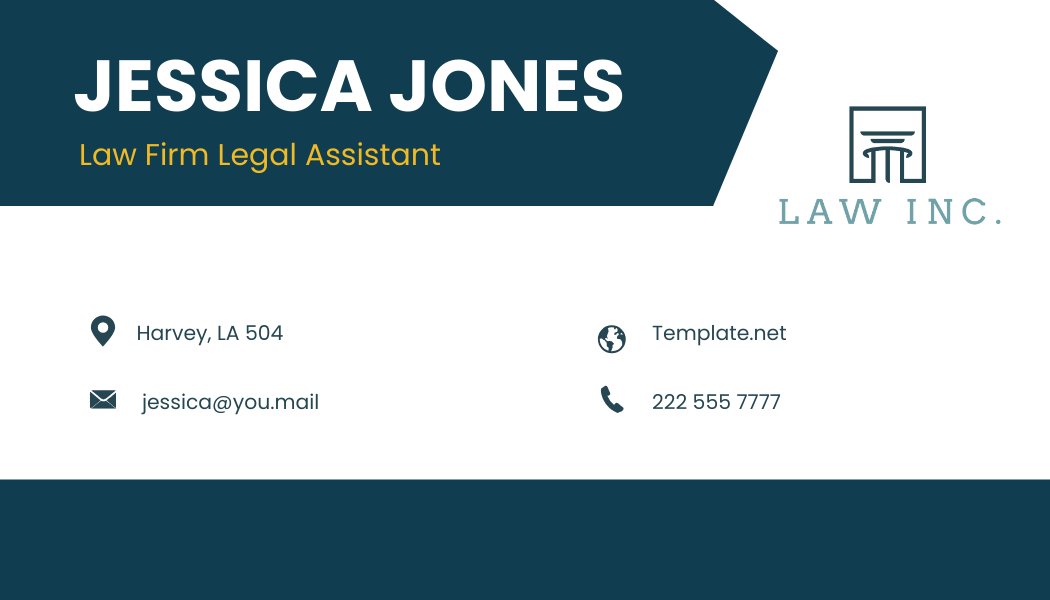 Law Firm Legal Assistant Business Card
