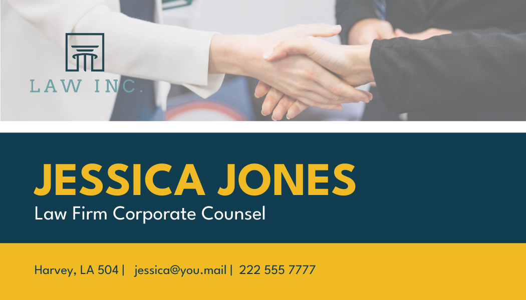Free Law Firm Corporate Counsel Business Card Template