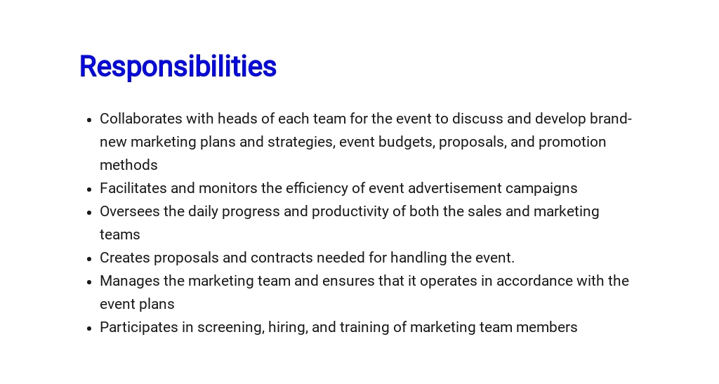 event manager job description