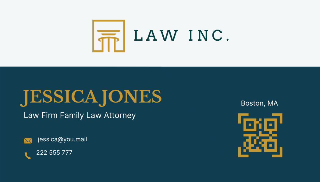 Law Firm Family Law Attorney Business Card Template