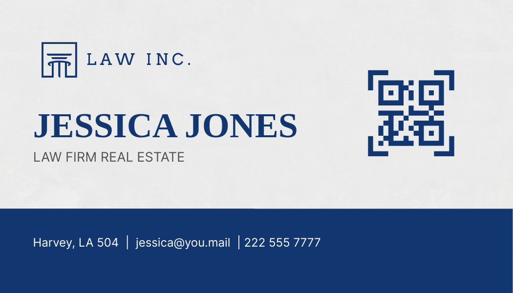Law Firm Real Estate Attorney Business Card Template