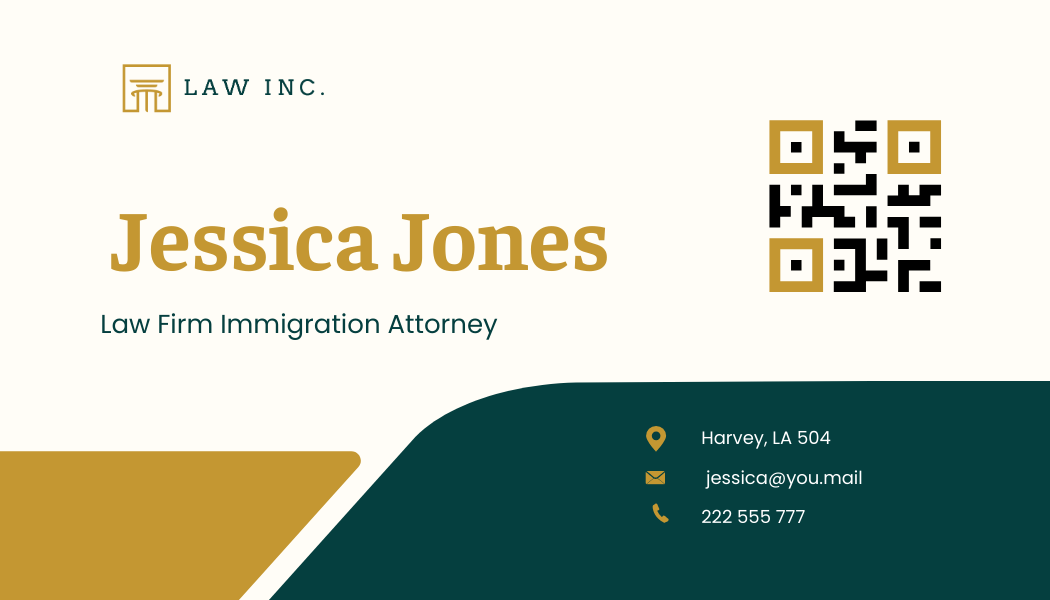 Free Law Firm Immigration Attorney Business Card Template