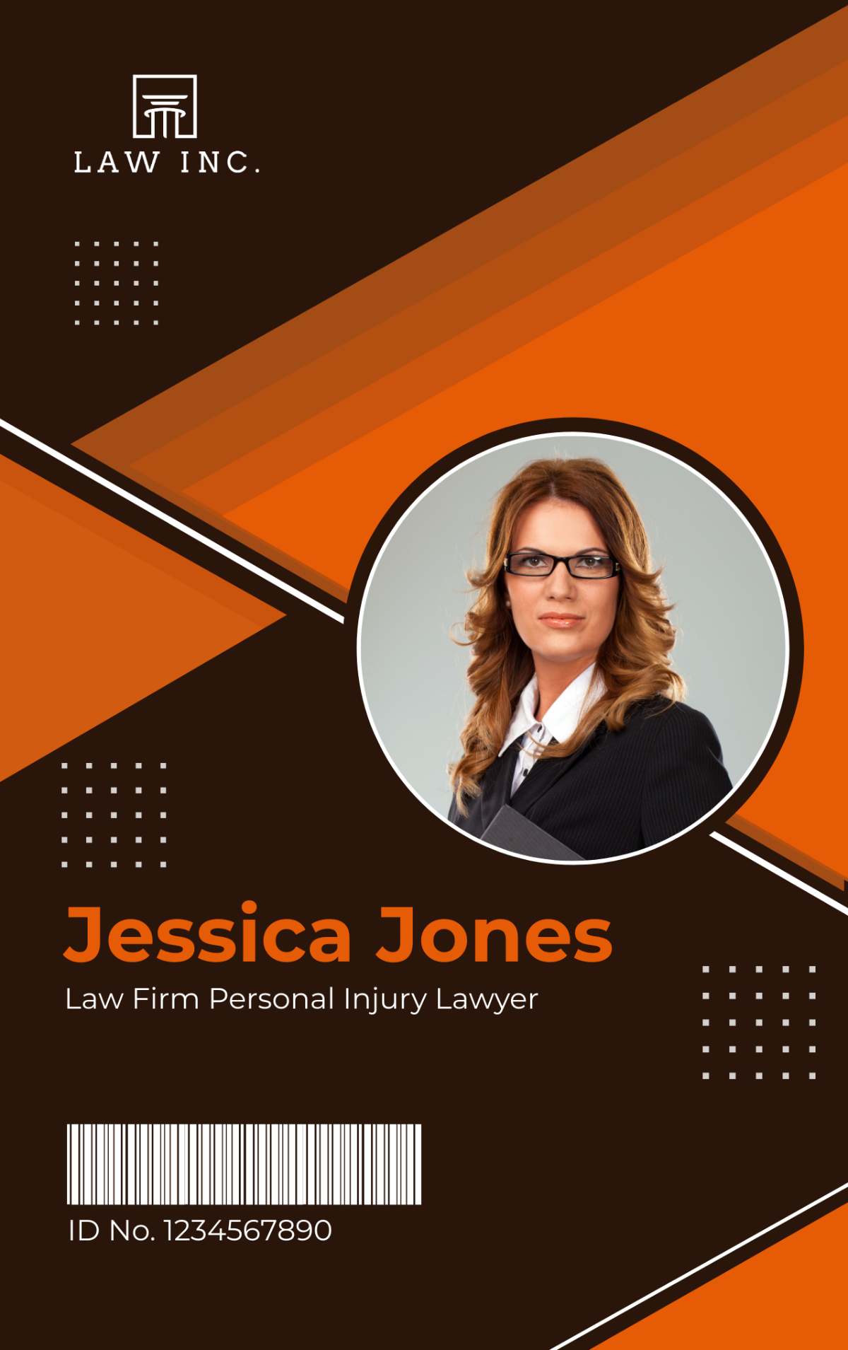 Law Firm Personal Injury Lawyer ID Card Template - Edit Online & Download