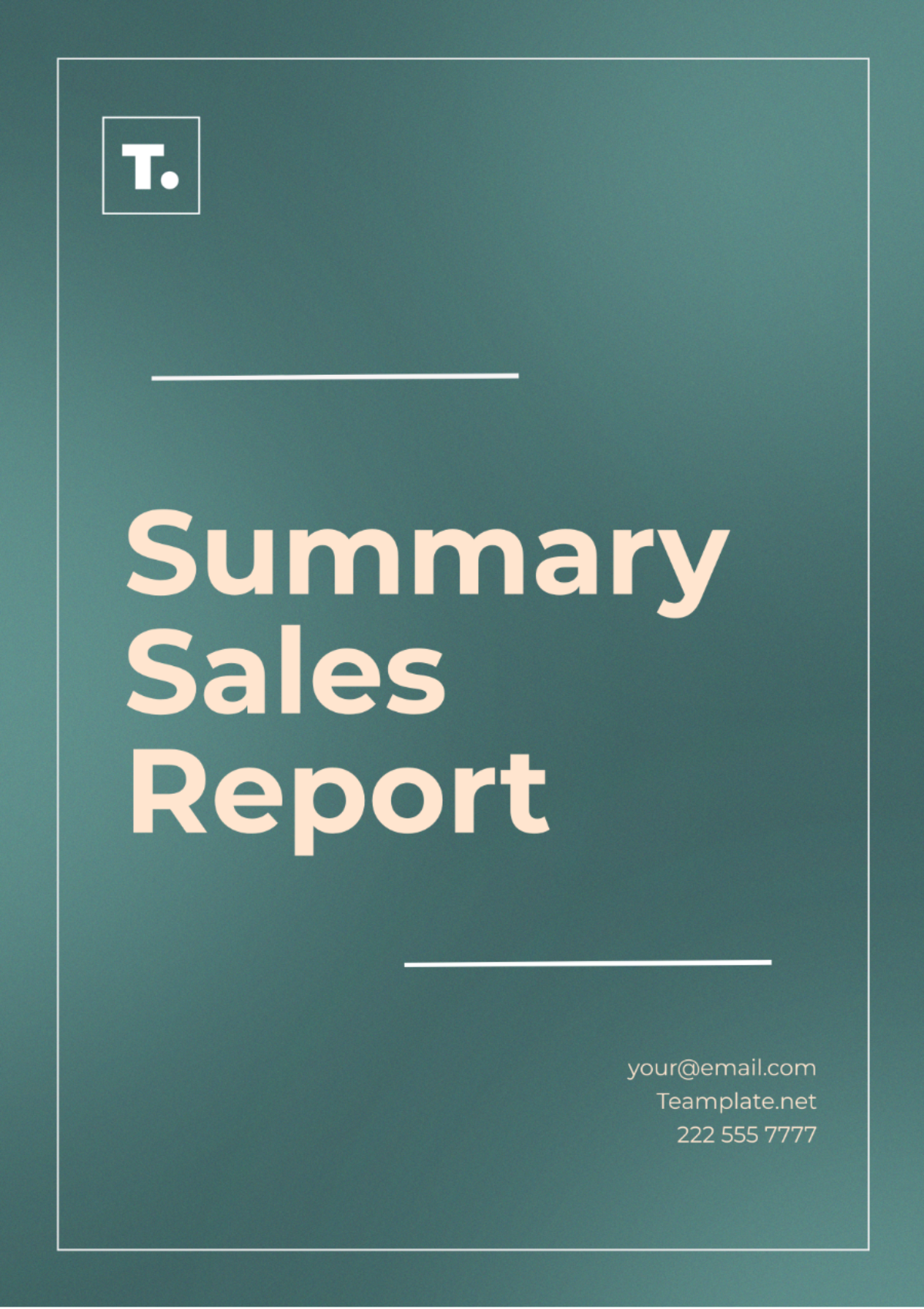 Summary Sales Report Template