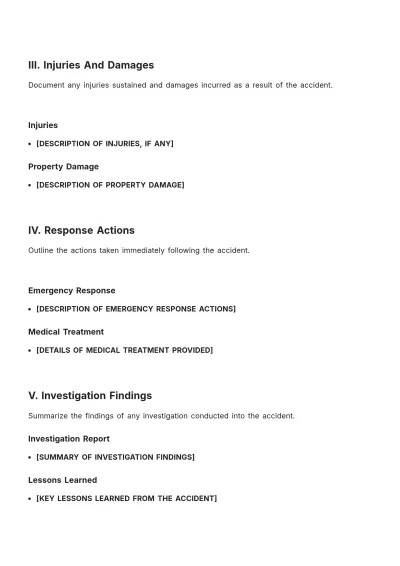 Free Accident Summary Report Template to Edit Online