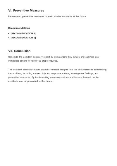 Free Accident Summary Report Template to Edit Online