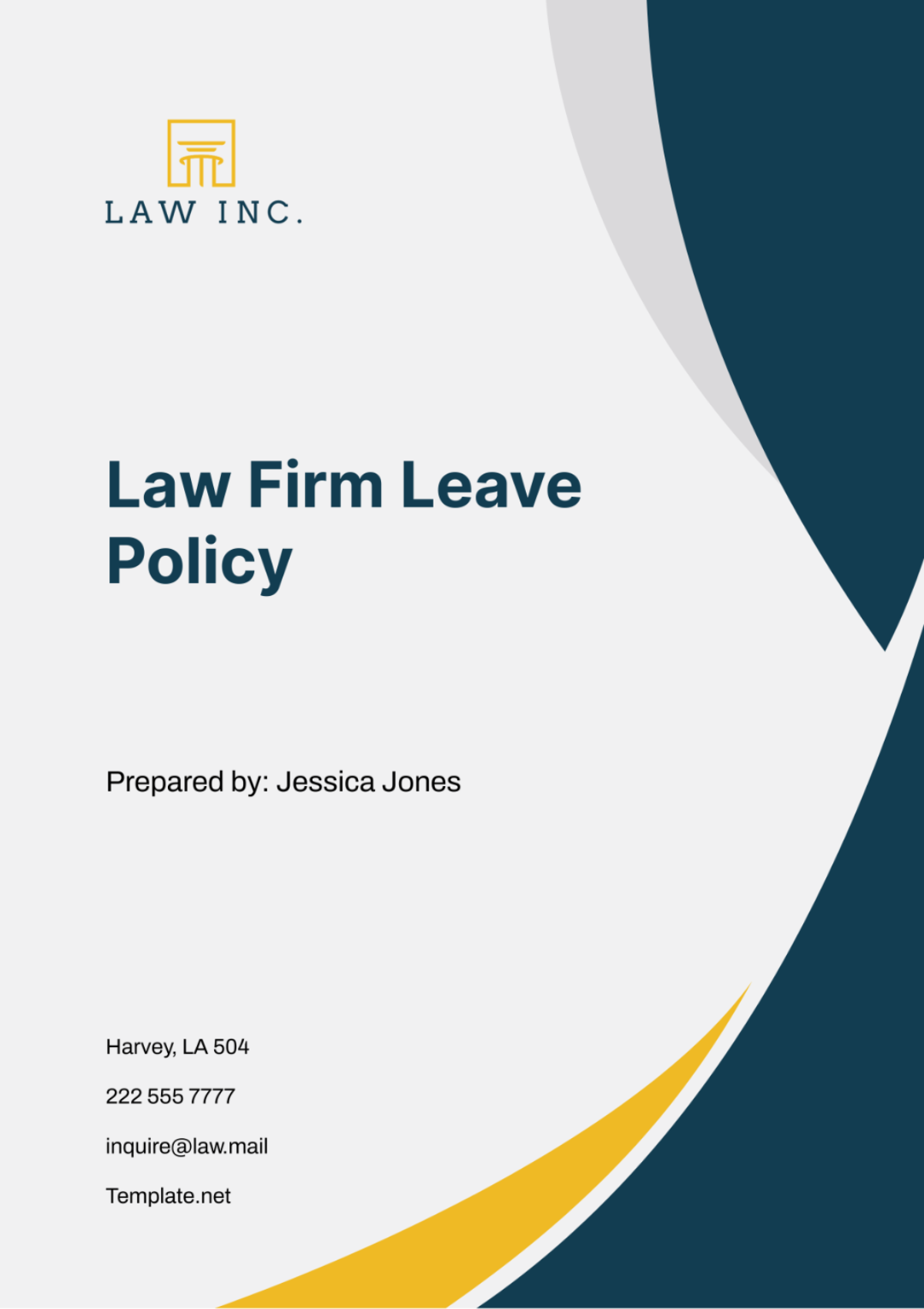 Law Firm Leave Policy Template - Edit Online & Download