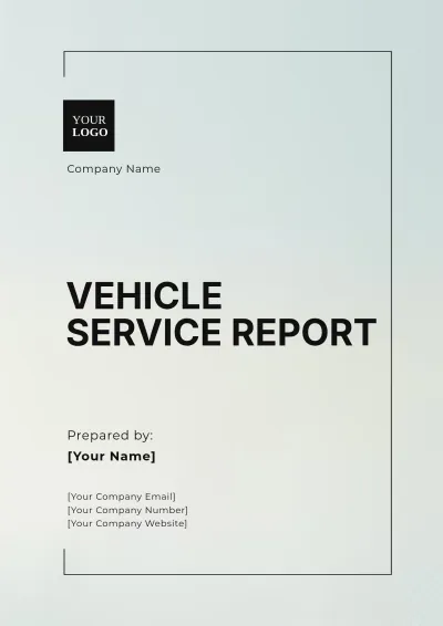 Free Vehicle Service Report Template to Edit Online