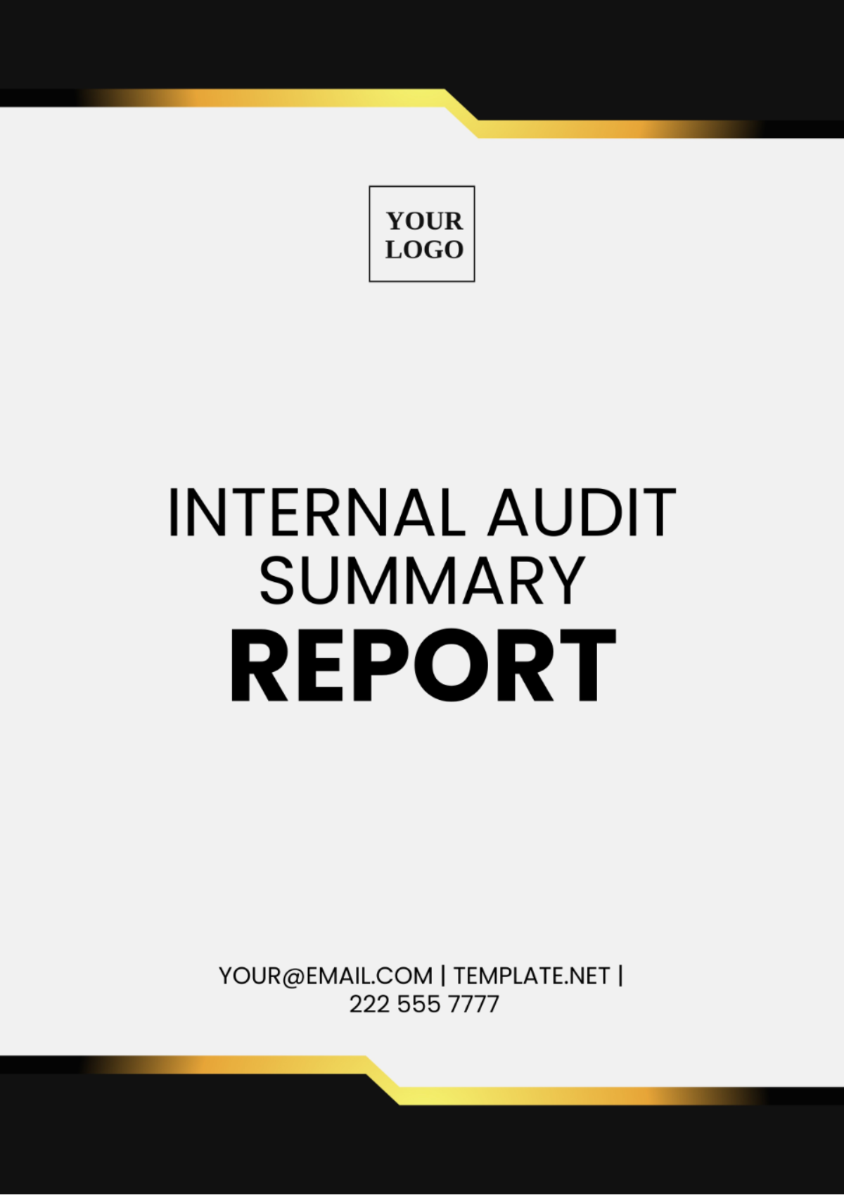 Internal Audit Summary Report Template