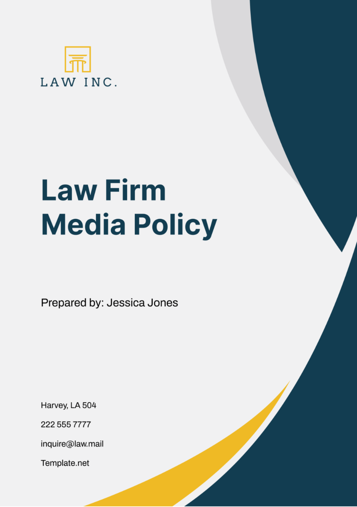 Law Firm Media Policy Template - Edit Online & Download