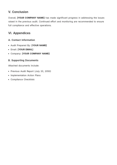 Free Internal Audit Follow-Up Report Template to Edit Online
