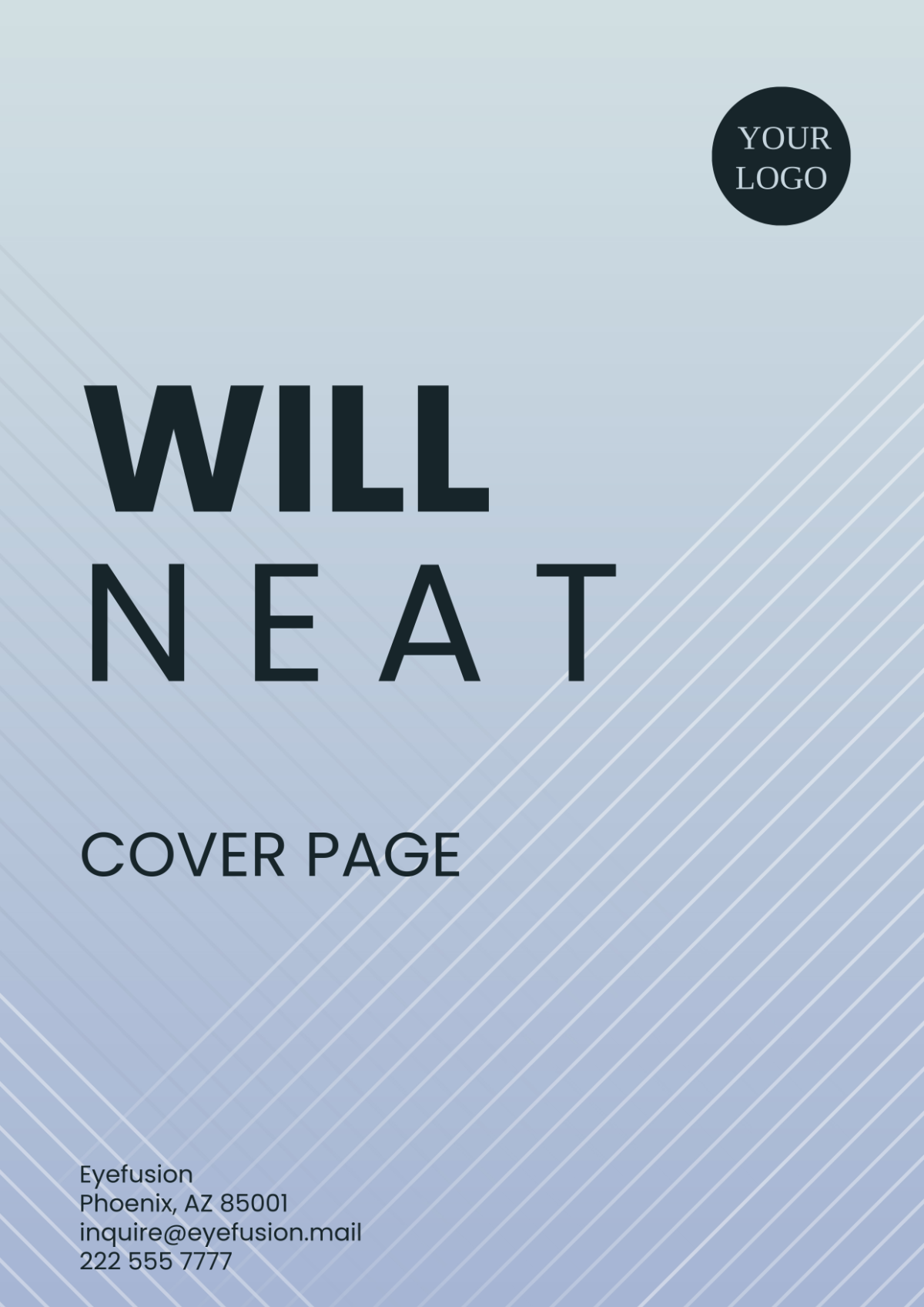 Will Neat Cover Page Template - Edit Online & Download