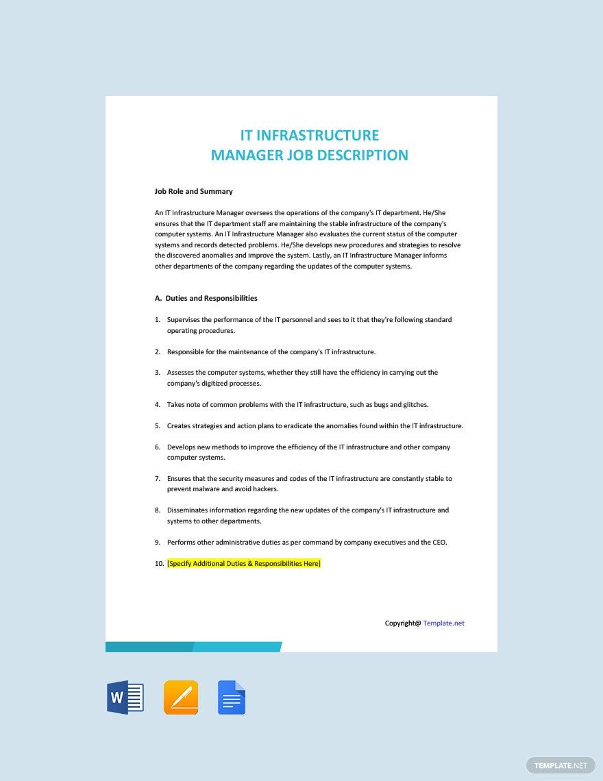 FREE Infrastructure Template Download In Word Google Docs Excel 