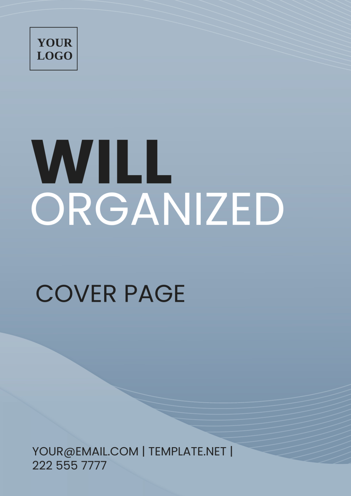 Will Organized Cover Page Template