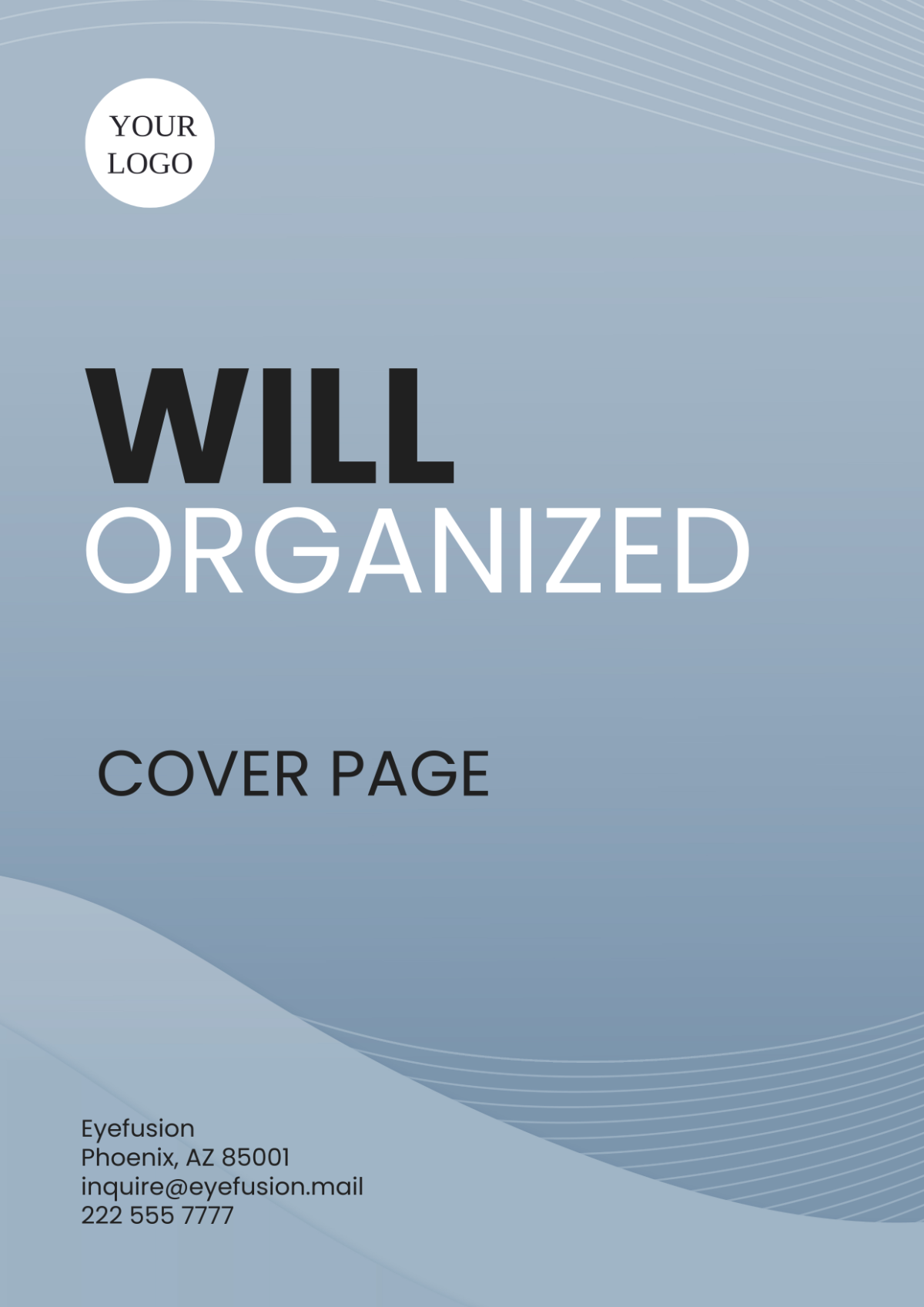 Will Organized Cover Page Template - Edit Online & Download