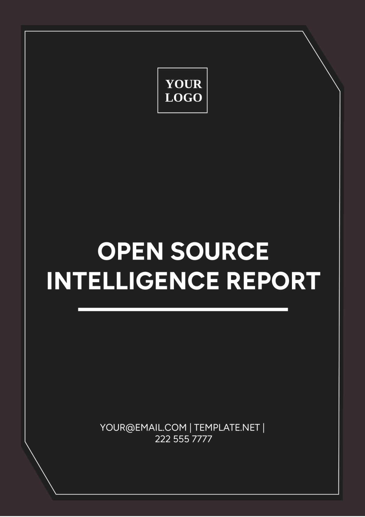 Open Source Intelligence Report Template - Edit Online & Download