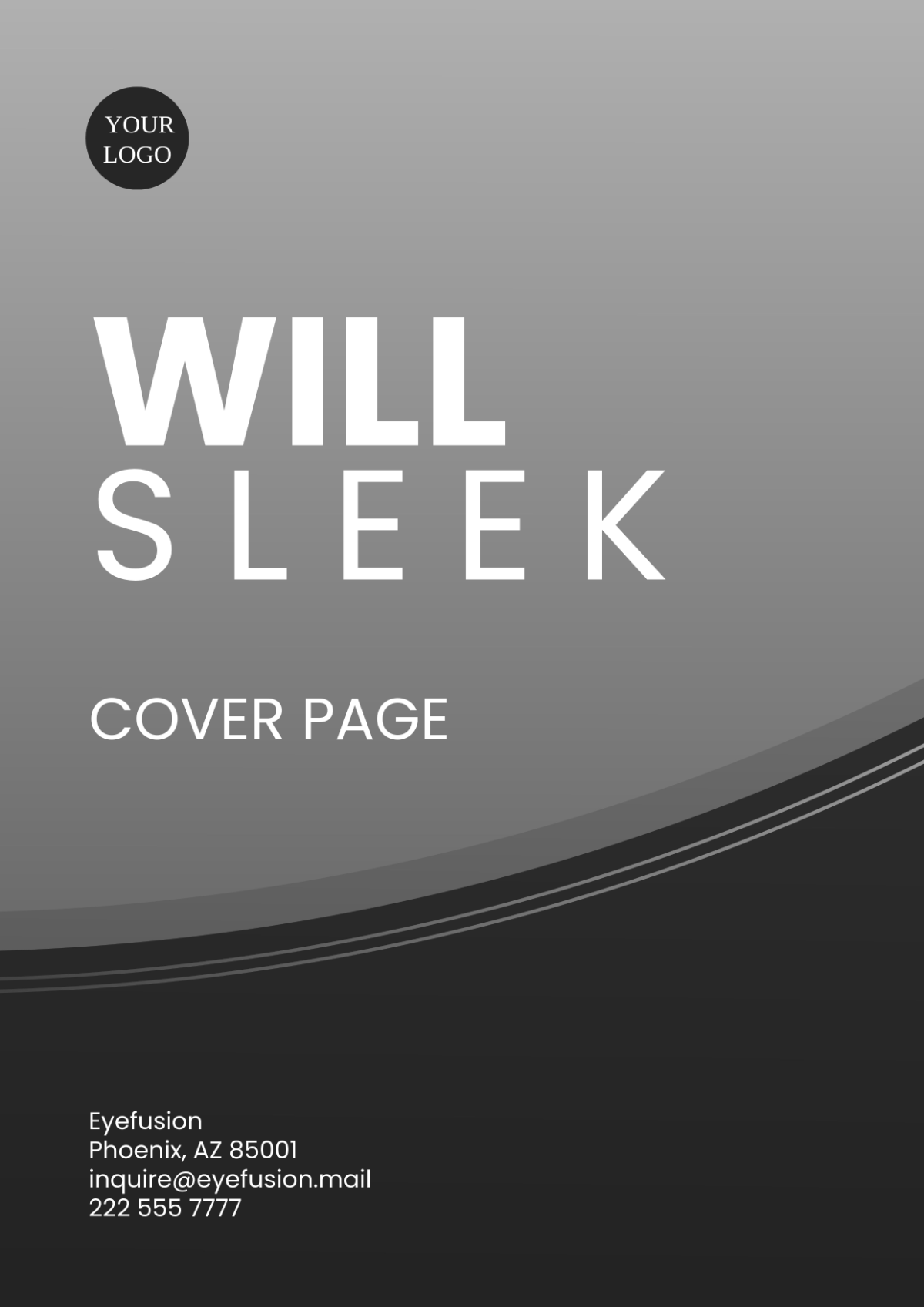 Will Sleek Cover Page Template - Edit Online & Download