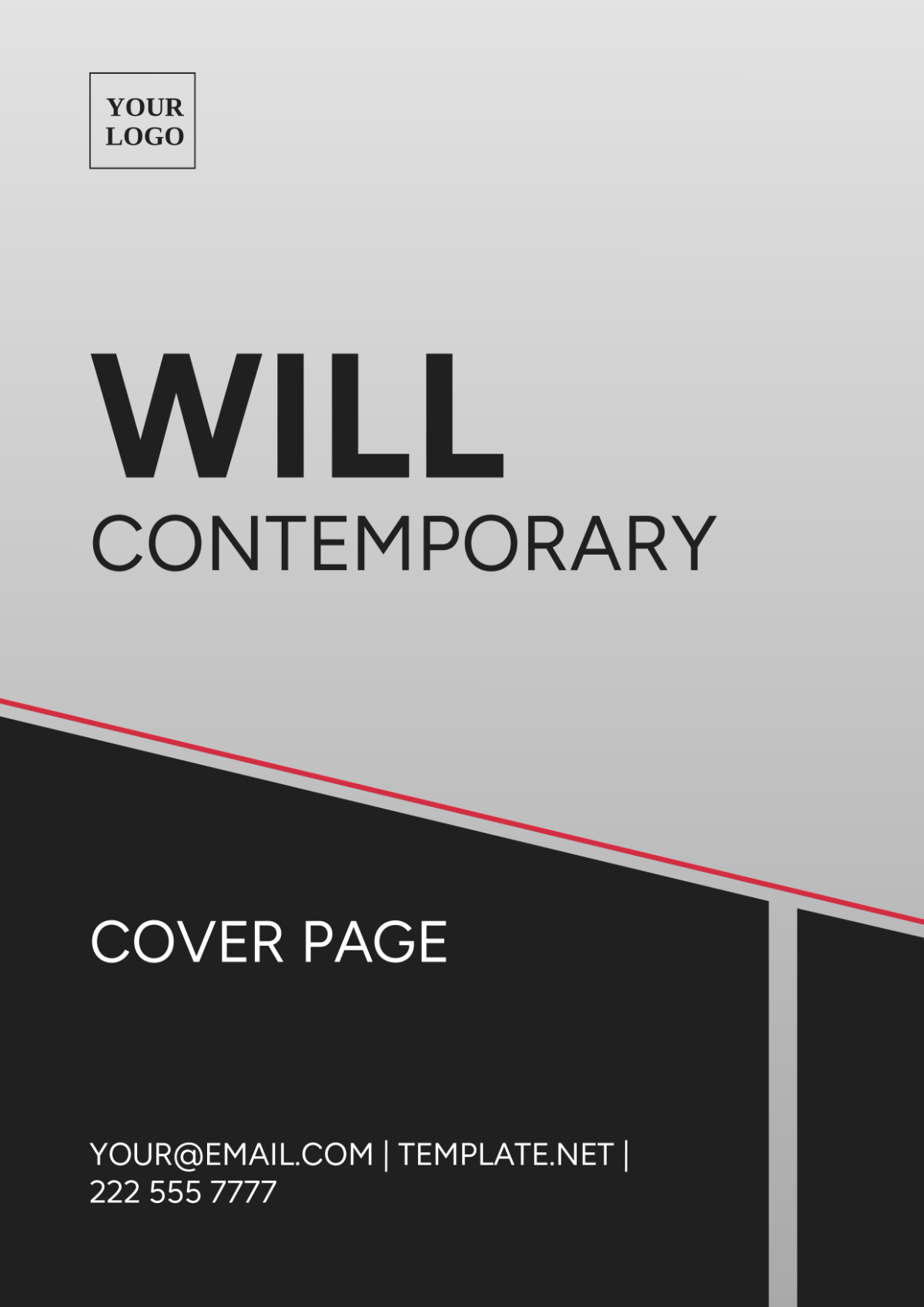 Will Contemporary Cover Page Template