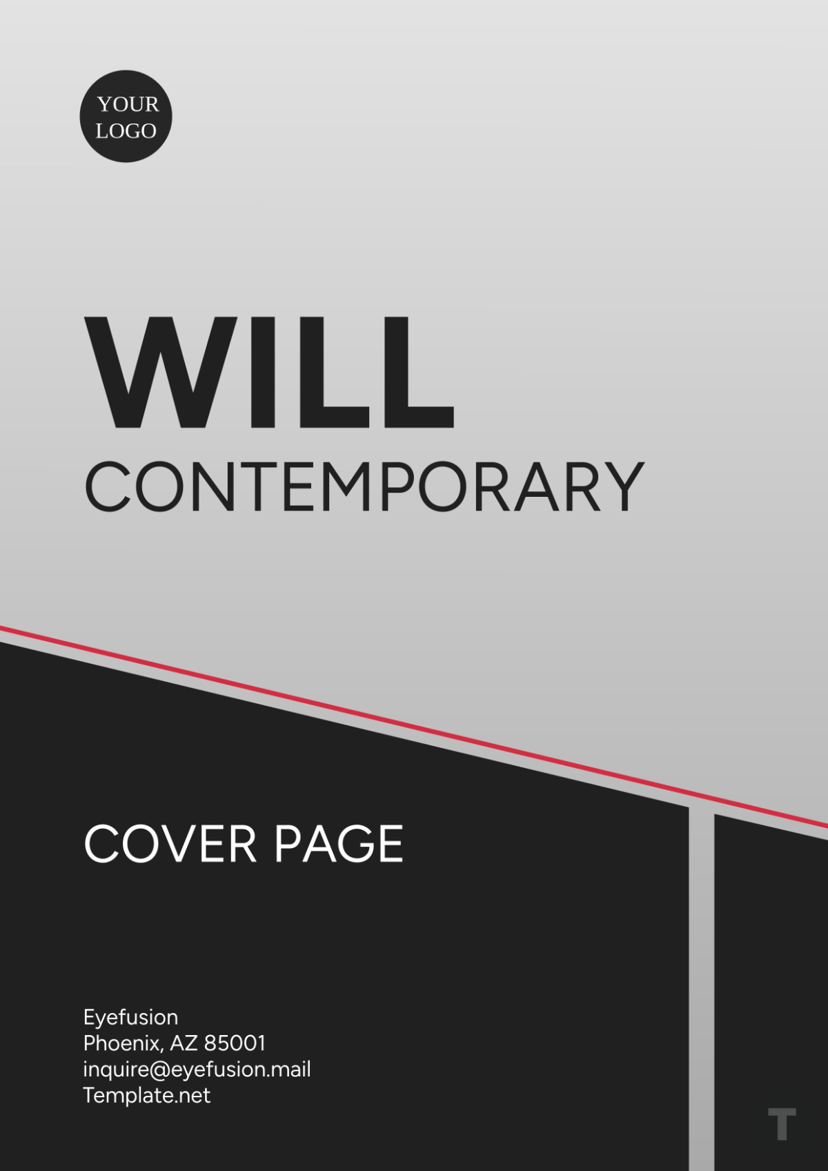 Will Contemporary Cover Page Template - Edit Online & Download