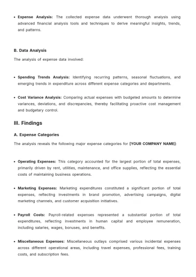 Free Small Business Expense Report Template to Edit Online